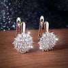 Cute Small White Cubic Zirconia Stone Snowflake Hoop Earrings for Women Charm Female Silver Color Wedding Jewelry Gift - Image 2