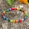 Colorful Tila Bead Bracelet with Contrasting Patterns - Image 26