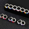Rainbow Color Hoop Earrings for Men Women, Stainless Steel Metal Huggie Earrings,LGBT Jewelry Gift - Image 6