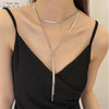316L Stainless Steel Jewelry 134cm Pull Adjusting Charm Flat Snake Chain Choker Necklaces Pendants For Women - Image 12