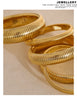 Stainless Steel Link Bangle with Rounded Profile in Gold-Tone or Silver-Tone - Image 22