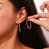 Simplified Casting Wave V-shaped Stainless Steel Women's Earrings Daily Women's Jewelry - Image 6