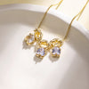 Birthstone Pendant Cute Cartoon Couple Charm Necklace With Cubic Zirconia Family Jewelry Gift For Women Mom Wife - Image 9