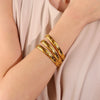 La. Muses Retro Star Moon Eye Octagonal Star Cube Zirconia Stainless Steel Women's Bracelet Jewelry Gift - Image 6