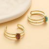 Inlaid Stone Stainless Steel Engagement Rings for Women Adjustable Opening Simplicity Vintage Ring Jewelry - Image 17