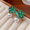 Light Imitation Pearl Earrings Women Zircon Crystal Earrings Snowflake Stud Earrings Jewelry For Party Wedding K - Image 8