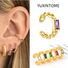 1PC Plated Gold Ear Cuff Earrings For Women C-Shape Crystal Clip On Earrings No Piercing Earrings Jewelry Gifts - Image 21