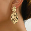 Geometric Irregular Hammer Texture Non Pierced Ear Clips for Women Metal Gold Clip on Earrings Jewelry Gift - Image 1
