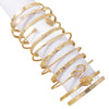 Multilayer Open Bangle Set 12 Pieces in Gold-Tone - Image 9