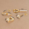 4PCS Simple Crystal Zirconia Square Dangle Earrings Set For Women Korean Stainless Steel Pendant Stud Earring Piercing Jewelry - Image 6