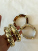 Four-Piece Resin and Acrylic Bangle Set in Multicolor and Gold-Tone or Silver-Tone Styles - Image 2