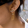 Yori Sparkling White Cubic Zirconia Tassel Earrings Daily Stainless Steel Versatile Pvd Jewelry - Image 1