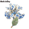 Charming Iris Flower Brooches For Women Unisex 4-color Enamel Rhinestone Elegant Floral Plants Party Office Brooch Pin - Image 2