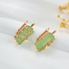 Fog Green Square Stone Drop Earrings For Women Rose Gold Color Daily Party Jewelry Accessories - Image 4