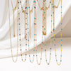 Hot Pink Stainless Steel Link Cable Chain Gold Color Satellite Enamel Beads Necklace for Women Chic Summer Gift - Image 1