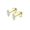 Two-Piece Stainless Steel CZ Cartilage Stud Earring Set for 20G Piercings - Image 12