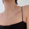 Silver Women's Jewelry Collar European Simple Silver Multi Layers Bar Necklace Clavicle Chains Gifts - Image 3
