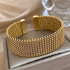 Vintage Stainless Steel Braided Mesh Open Bracelet Classic Cuff Jewelry Bangles for Women Men Daily Party Jewelry - Image 1