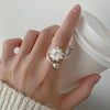 Silver Lotus Flower Adjustable Rings For Women Wedding Engagement Jewelry Accessories Jewellery - Image 2