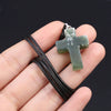 Charm Natural Semiprecious Stone Cross Shape Crystal Tiger Eye Agate Pendant Necklace Jewelry Gift for Women 25x18mm - Image 25