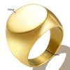 Stainless Steel High Polished Gold Plated Round Smooth Blank Signet Ring for Men Women Fast and Furious Ring Jewelry - Image 6