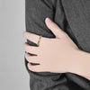 Titanium Steel Pyramid Grid Pinky Ring Matte Finish Geometric Jewelry Adjustable Stackable Commute Accessories Everyday Wear - Image 5