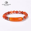 JD Stone Tiger Eye Amethyst Rectangle Bar Charm Bracelet Women Men Stone Powder Crystal Rough Chakra Jewelry - Image 32