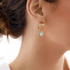 Chic Three Layers CC Piercing Mini Earclip Chunky Circle Zircon Pendant Huggie Hoop Earrings for Women Vintage Jewelry - Image 5