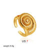 Stainless Steel Conch Croissant Glossy Spiral Twisted Chunky Open Rings for Women Summer Beach Holiday Jewelry - Image 9