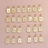 Stainless Steel Square 26 Letters Pendant Necklace White Shell Inlay Cubic Zircon Letter Initial Necklace - Image 6