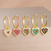 2PCS Light Heart Shaped Coloured Zircon Drop Earring For Women Temperament Gift Young Girls Statement Jewelry - Image 1