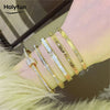 Classic Bracelet Design Gold Color Stainless Steel Sparkling Zircon Bangles for Women Gift Jewelry - Image 3