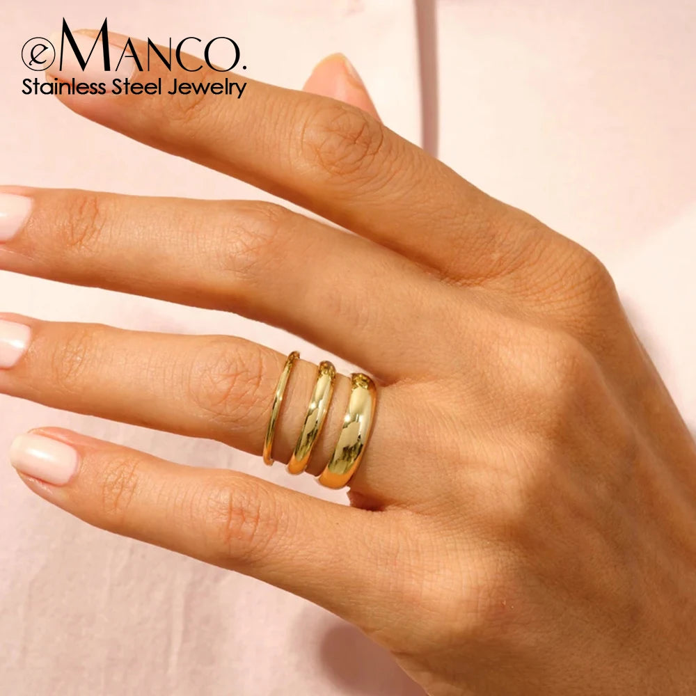 Rings for Stacking Stainless Steel Rings for Woman for Gift Jewelry Size 5 6 7 Jewelry Accessories - Image 1