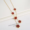 Stainless Steel Laser Five Leaf Flower Petal Adjustable Clover Bracelet Classic for Woman Girl Jewelry Party Gift - Image 31