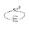 Silver 26 English Letters Adjustable Chain Finger Rings For Women Wedding Anniversary Jewelry - Image 19