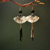 Chinese Style Fan Resin Tassel Earrings for Women Ear Hook Temperament National Style Jewelry Female Gift - Image 1