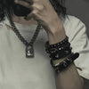 3PCS/Set Black Goth Emo Boho Bracelets For Men Women Punk Gothic Spike Rivets PU Leather Bracelet Bangles Party Jewelry Gift - Image 3