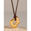 Geometric Pendant Necklace with Wax Cord and Metal Finish Options - Image 34