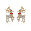 Christmas Earrings for Women Cute Cartoon Gingerbread Man Zircon Elk Snowflake Xmas Tree Pearl Earring Jewelry - Image 6