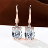 Female Crystal Green Red Oval Stone Zircon Earring Rose Gold Color Long Dangle Wedding Jewelry For Women - Image 10