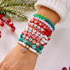 10 Pcs Christmas Crystal Beaded Stackable Bracelet For Women Santa Claus Xmas Tree Snowflake Letter Beads Bangle Party Jewelry - Image 5