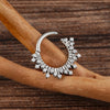 Titanium 16G CZ Hinged Clicker Segment Hoop Ring Sunburst CZ Daith Earring Septem Nose Piercing Jewelry - Image 6