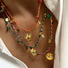 Vintage Stainless Steel Charms Necklaces for Women Boho Pink Blue Rope Chains Bracelets Jewelry Sets - Image 2