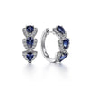 Silver Blue Cubic Zirconia Hoop Earrings Wedding Party Elegant Accessories for Women Jewelry Gift - Image 2