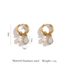 Aurora Tiger's Eye Stone Charm Hoop Earrings For Women's Vintage Gold-Plated Jewelry Stainless Steel Earrings - Image 9