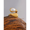 Imitation Pearl Water Drop Finger Ring Women 316L Stainless Steel Elegant Gold Platinum Plated Jewelry - Image 4