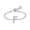 Silver 26 English Letters Adjustable Chain Finger Rings For Women Wedding Anniversary Jewelry - Image 20