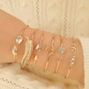11 Bohemian Pearl Crystal Heart shaped Unlimited Logo Women's Bracelet Vintage Elegant Gold Bracelet Set Holiday Jewelry Mul - Image 2
