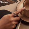 Silver Twist Eternity Band, Teardrop Chunky High Polish Comfort Fit Open Ring for Women - Image 3
