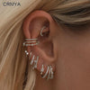 Crmya Classic Earrings for Women Zirconia Gold-plated Ear Cuff Stud Hoop Earrings Women Party Jewelry Accessories - Image 2